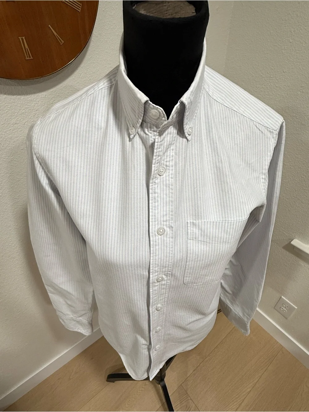 J.Crew Flex Oxford Slim Fit Button Down Shirt Blue Stripe XS